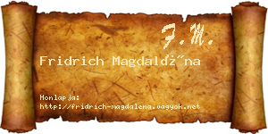 Fridrich Magdaléna névjegykártya